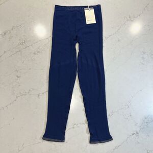 icebreaker NEW Mens L 200 Zone Seamless Leggings Base Layer Blue Merino Blend